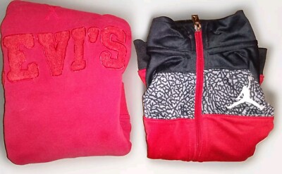  IR JORDAN & LEVI Jacket/Sweatshirt  SIZE 3-4 & 4-5  (red) Lot Of 2 