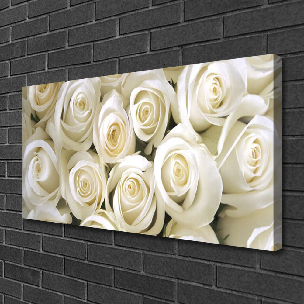 Photo sur toile image tableau impression 100x50 floral roses pour mur de chambre moderne