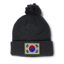 Pom Pom Beanies for Women South Korea Embroidery Winter Hats for Men Skull Cap