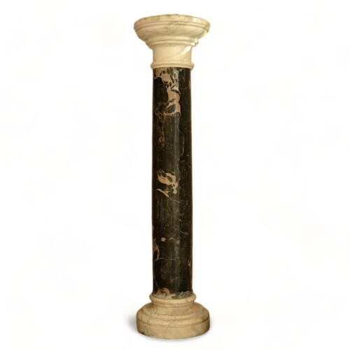 Restored Antique Column In Portoro And White Cipollino Interior Design H 125Cm - Picture 2 of 2