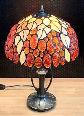 AURUM Lampada ambra lampada da tavolo pietra preziosa lampada ambra lampada Tiffany elegante decorazione