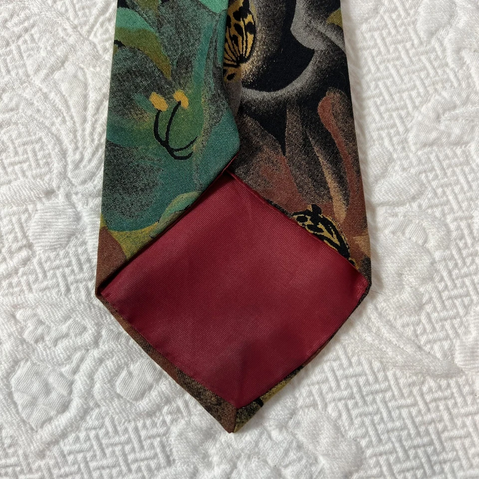 "Corbata para hombre Hardy Amies London abstracta multicolor flores rosas acuarela 61""" Foto 3 de 4