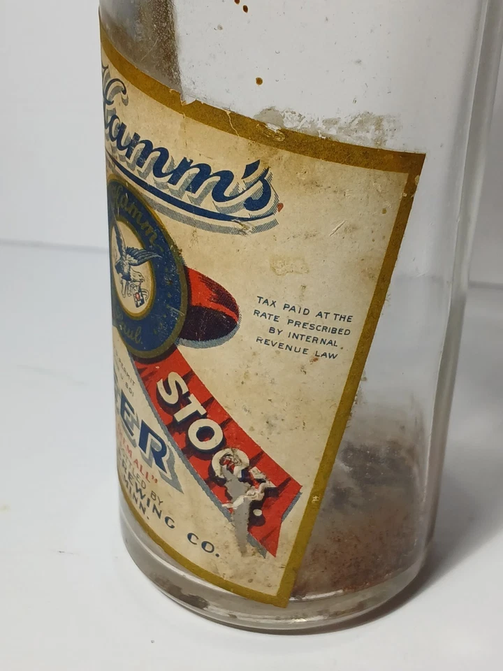 Tapa de botella de cerveza Hamm's etiqueta de papel de stock preferido de la década de 1930 y 1940 St Paul Minnesota Foto 3 de 4