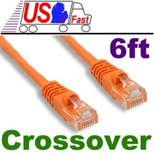 100 Pure Copper wire, 6ft RJ45 Cat5 CrossOver, Cross-Over wired network cable