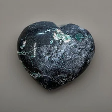 Rare Crystal Ocean Opal Malachite Ocean Jasper Puffy Heart 