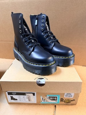 Dr. Martens Jadon Quad Retro Boots Women's US 7 / EU 38 Black Polished Platform