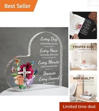Christian Gifts Women Bible Verse Heart Acrylic Decor Inspirational Religious...