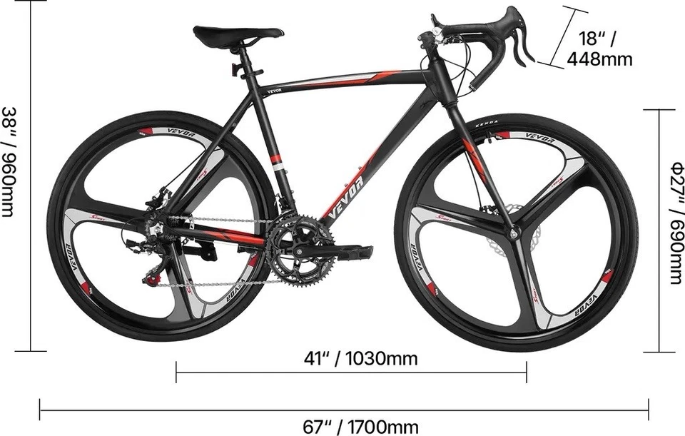 VEVOR Rennrad 28 Zoll SHIMANO 14-Gang Scheibenbremse GR. M - Bild 4 von 4