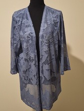 Kimono Duster Cardigan Womens XL Navy Lace Cottagecore Gypsy Whimsigoth Boho