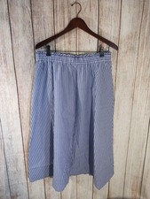 Talbots Skirt Ladies Size 12 Blue Striped Ruffled Waist Nautical Preppy  H1209 