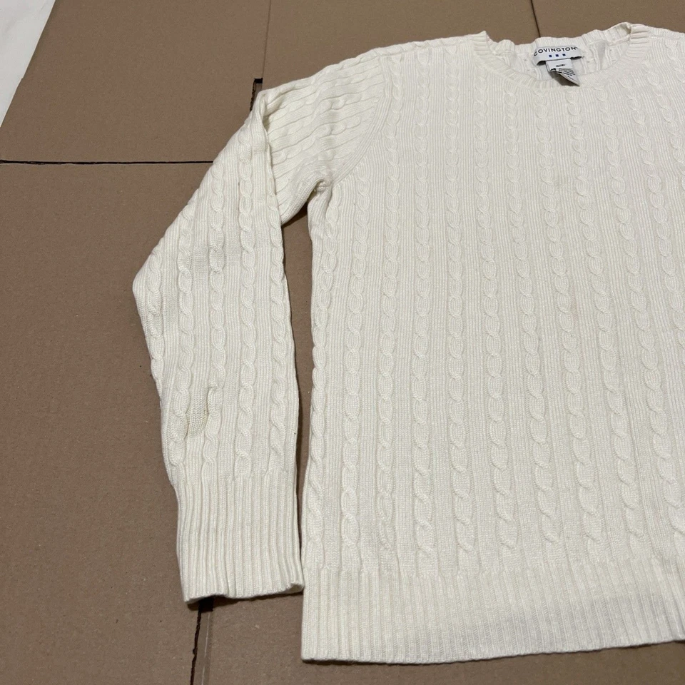 Sweater WOOL ANGORA CASHMERE Blend Pullover UK Made Womens XL. Covington Cable - Image 4 of 4