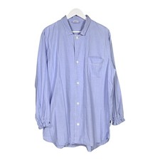 Zimmerli Pyjama Top Shirt XL Mens Blue Button Up Longsleeve Cotton Elastic Cuffs