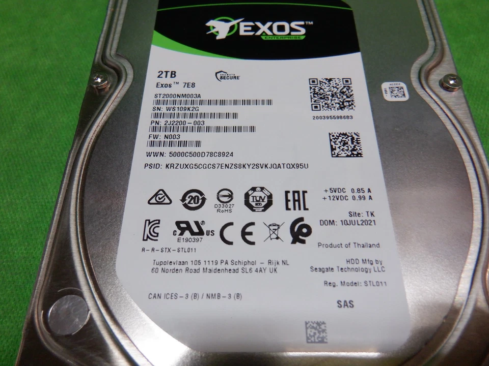 Seagate Exos 2TB 7E8 SAS Server 3.5" Hard Drive ST2000NM003A - Image 2 of 3