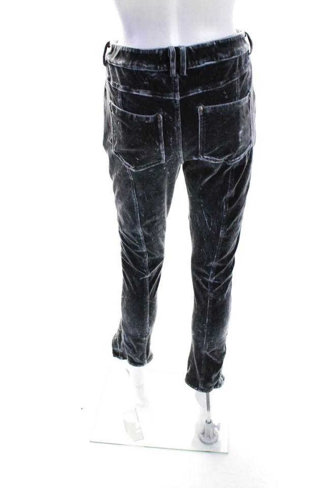 Pantalón ajustado gris para mujer Marrakech con cierre de botones bolsillos dobladillo abertura talla M Foto 3 de 4