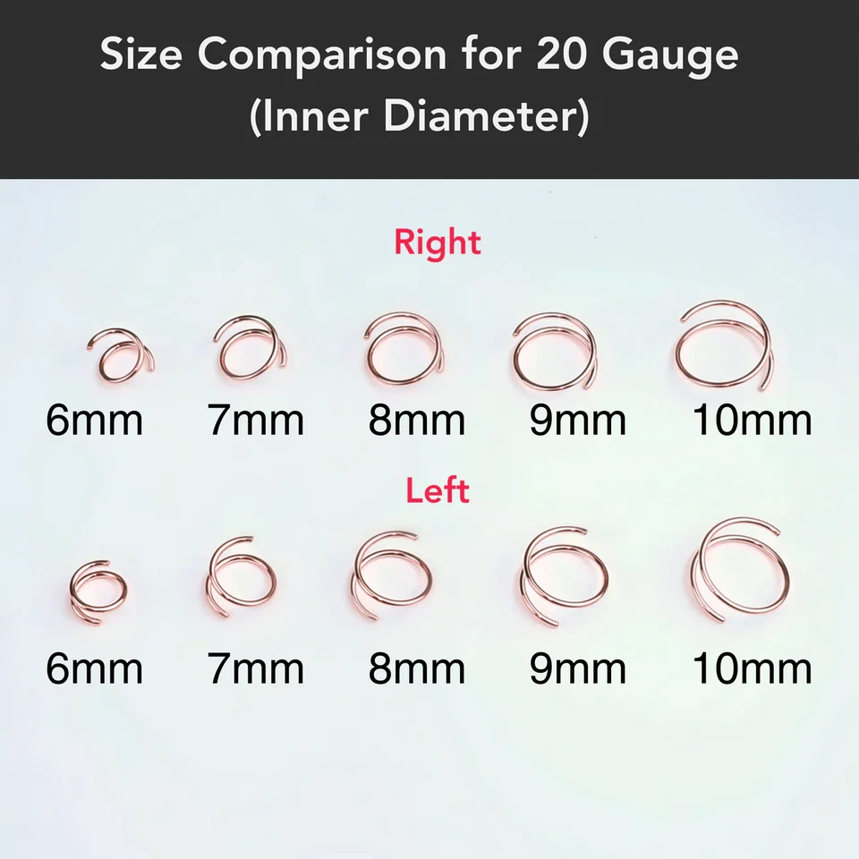 ANILLO NARIZ ESPIRAL DOBLE ARO ORO ROSA 14K Foto 3 de 4