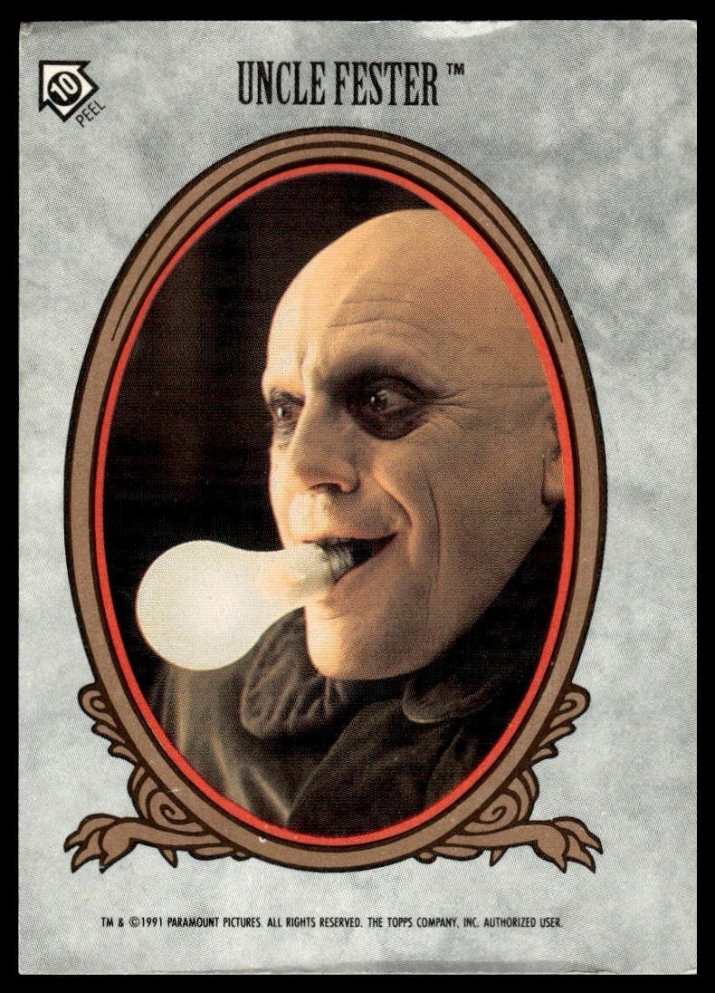 Uncle Fester Sticker The Addams Family 1991 Topps #10 Raw Trading Card