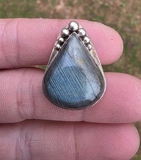 Vintage labradorite Ring 925 Sterling Silver