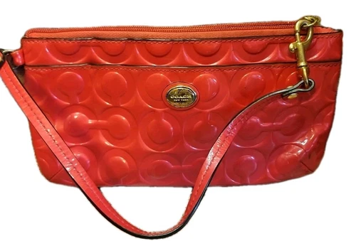 Coach Piccolo RRISTLET Pelle Verniciata Luminosa PiNk Goffrato LEGGI