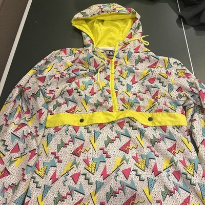 Black Jack 1999 USA Windbreaker Size Large 80s style graphic design Neon