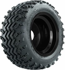 Gtw 10 Gloss Black Steel Golf Wheels On 18x9.5-10 Rogue All Terrain Tires 4