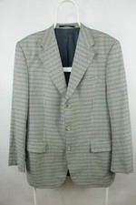 Vintage Yves Saint Laurent Check Blazer With Golden YSL Brooch Men's 52 / L