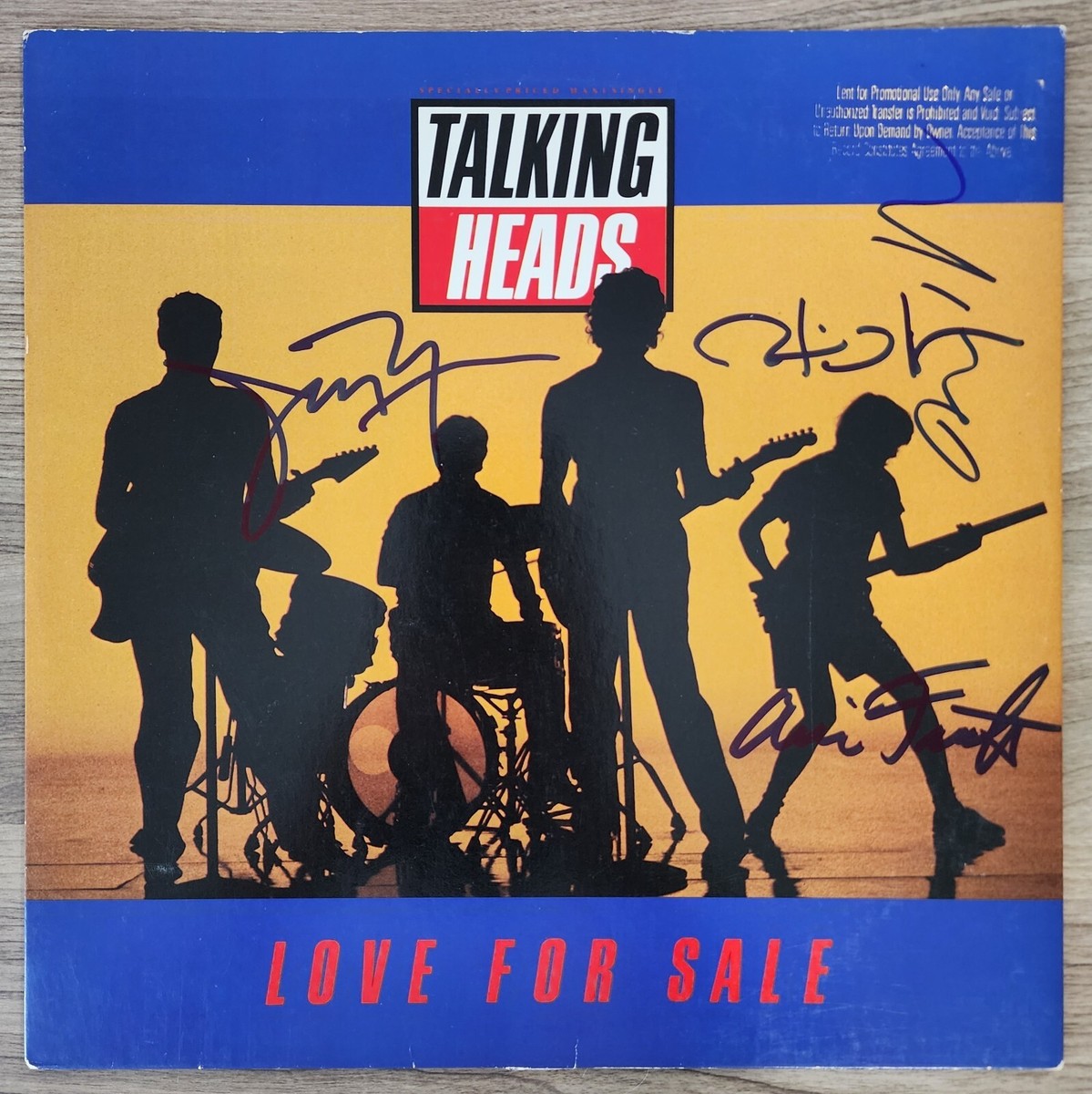 Talking Heads Band Signed Love For Sale Vinyl Record Single David