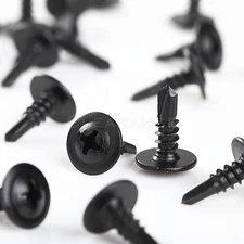 #8 x 1/2'' Phillips Truss Head Black Sheet Metal Self Tapping Screw 18-8 Qty 500