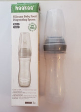 Haakaa Silicone Baby Food Dispensing Spoon 4oz - Gray New Open Box