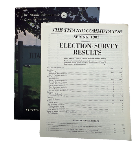 The Titanic Commutator Spring 1983 – Footsteps in Halifax, Election Survey Resul
