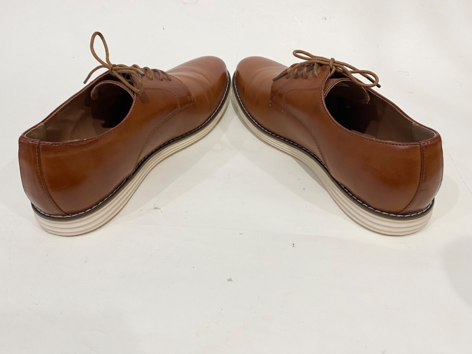 Vostey Men’s Shoes Size 13 Brown Faux Leather Lace Up Business Casual eBay