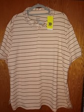 All In Motion Men's Striped Golf POLO Shirt Size XXL Stretch New With Tags