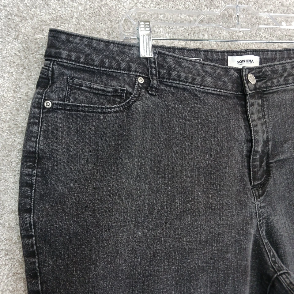 Sonoma Jeans Mujer 22W Negro Denim Bota Curvilínea Talla Grande Tiro Alto Relajante Elastizado Foto 2 de 4