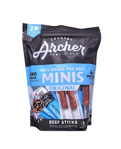 Country Archer Grass-Fed Beef Stick Minis Original, 0.5 oz, 28CT (FREE SHIPPING)