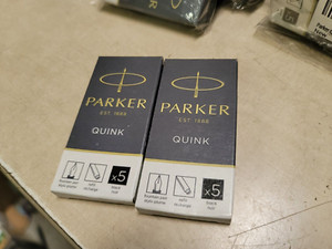NEVER USED 2 BOXES BLACK Pk/5 Parker #1950382 Fountain Pen Ink Cartridges