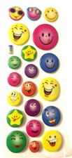 F Happy Face Assorted Colors Puffy Sticker Sheet Children Kids Birthday Party