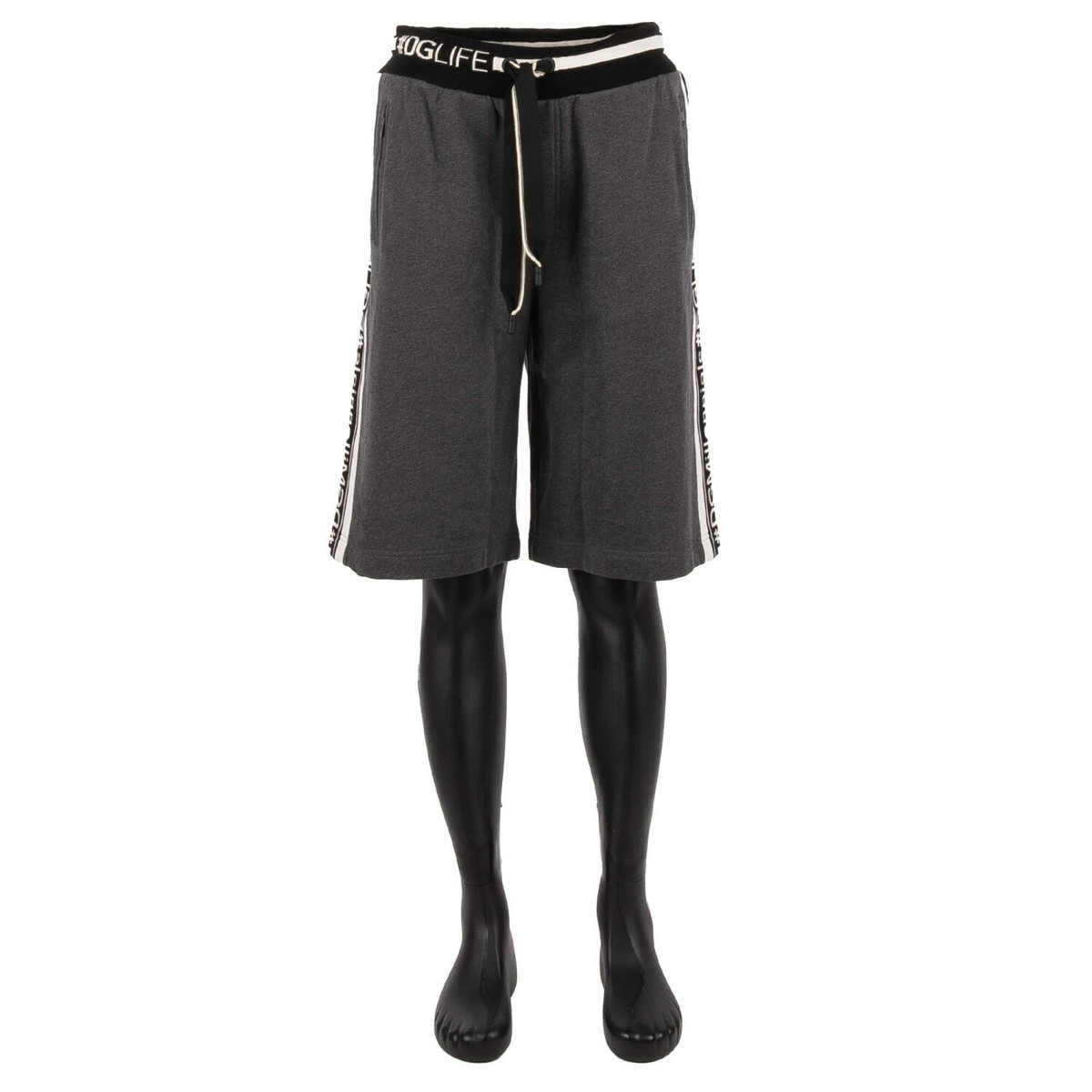 DOLCE & GABBANA Cotton Sweatshorts Shorts DG Life Royals Logo Gray