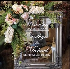 Personalised Welcome to the wedding of Mirror Board vinyl decal sticker V910