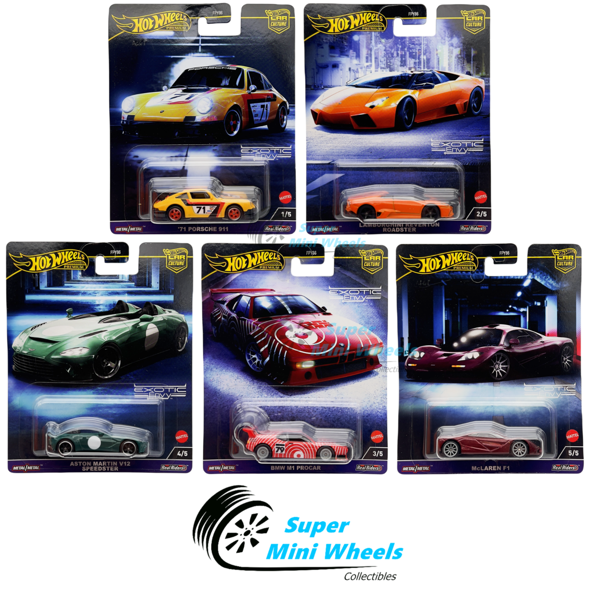 Hot Wheels Premium 2024 Car Culture G Case - Exotic Envy - 5 Cars