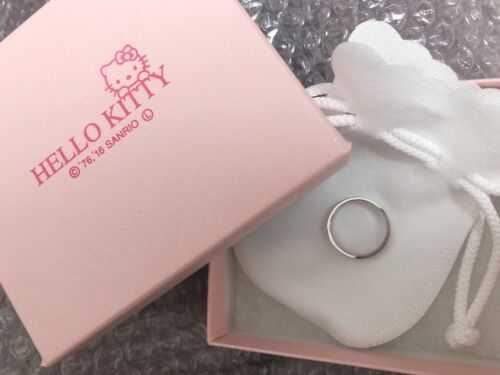 Hello Kitty W Open Heart & Lace Ring Silver 925 Women's Jewelry New - Afbeelding 1 van 11