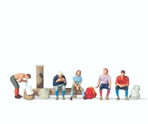 Preiser 79162 Wanderer Am Weidebrunnen 5 Figuren Spur N 1:160 Neu + Ovp-image