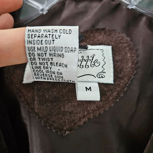Live A Little Suede Brown Floral Velvet Blazer Boho Coastal Jacket Jr Size M - Picture 3 of 16