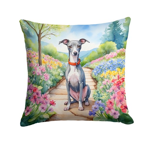 Italian Greyhound Spring Garden Path Throw Pillow - Picture 9 of 9