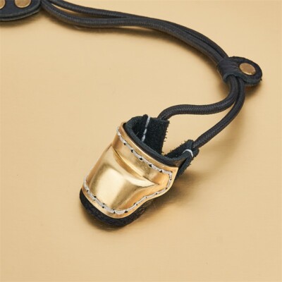 Traditional Archery Thumb Ring & Finger Guard - Cowhide Leather & Brass | Protector For Korean, Mongolian Style Bows