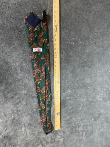 Corbata verde de caza de pato ORVIS vintage para hombre 100 % seda hecha en EE. UU. - Imagen 5 de 6