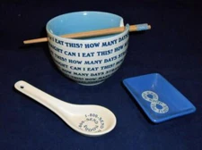 New Ramen Pho Noodle Bowl Set Ceramic with Chopsticks Dipping Plate & Spoon!