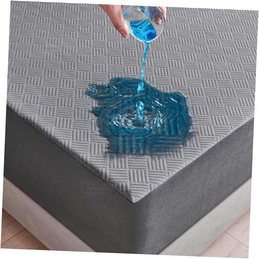 Mattress Protector Waterproof, Breathable 3D Air Fabric Noiseless Bed Full Gray-image