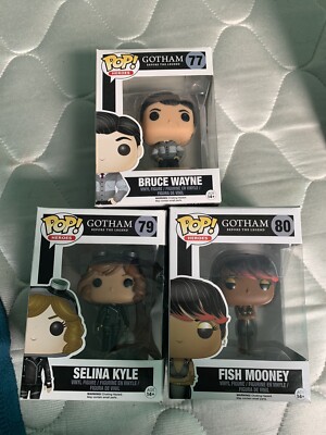 FUNKO Pop Gotham Bruce Wayne Selina Kyle Fish Mooney Set