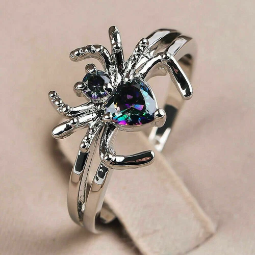 925 Silver Ring Jewelry Mystic Topaz Women Wedding Engagement Rings Size 6-10 - Picture 41 of 57