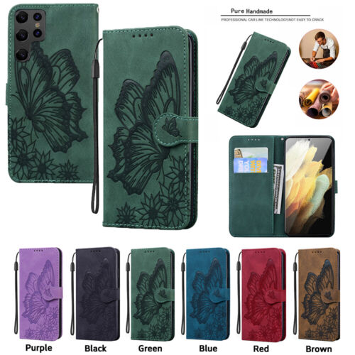 Leather Wallet Case Card Stand Phone Cover For Samsung S24 Ultra S23 S22 S21 S8