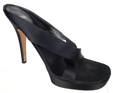 Vera Wang Dress High Heel Platform Pumps Open Toe Sandals Black Women's Sz 9.5 B